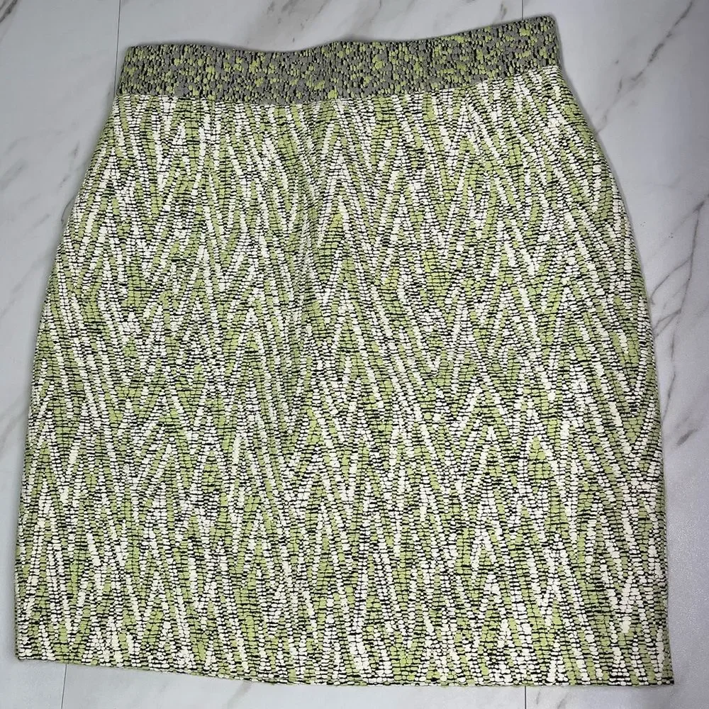 Proenza Schouler printed green textured mini pencil skirt size 0